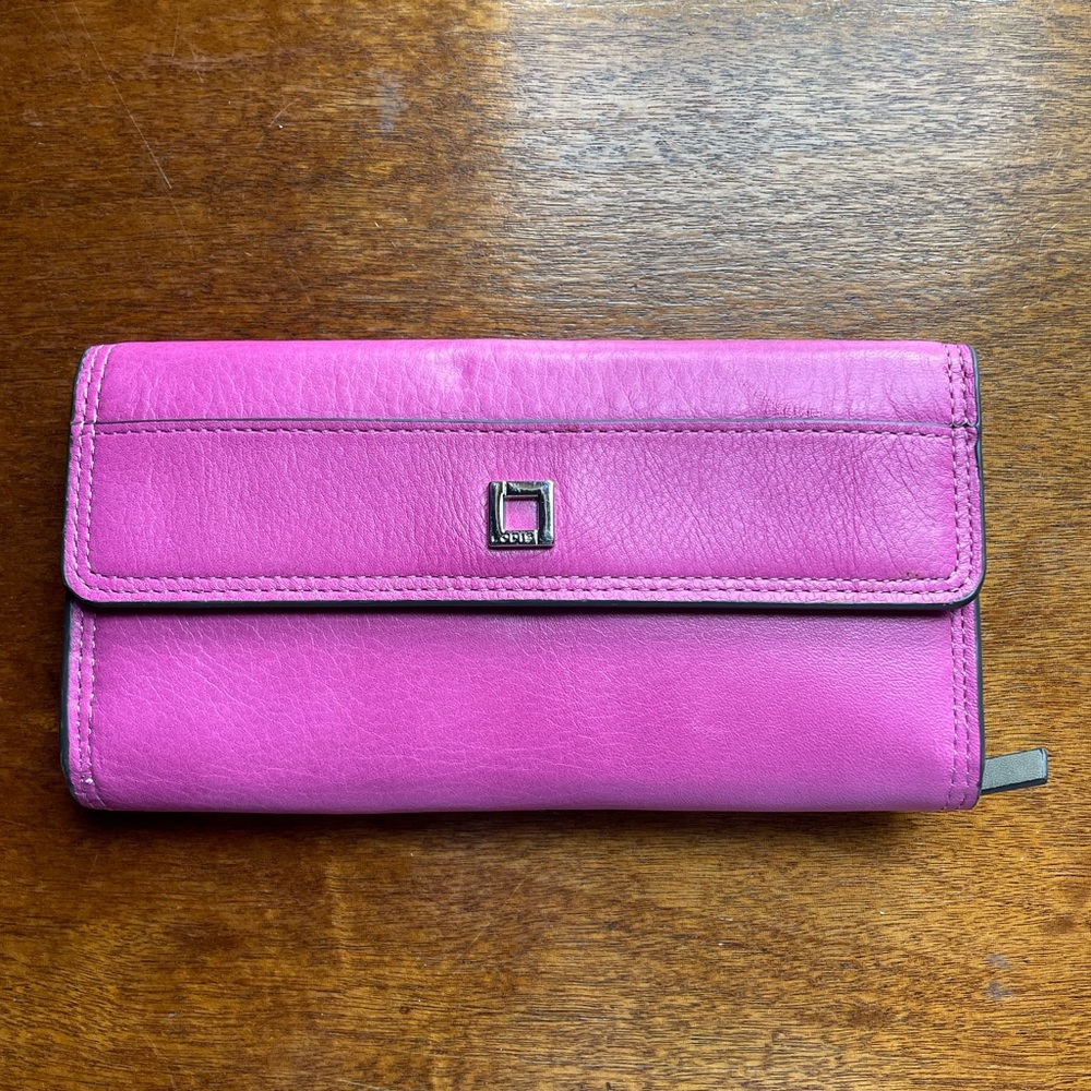 Lodis Artemis RFID hot pink leather wallet
